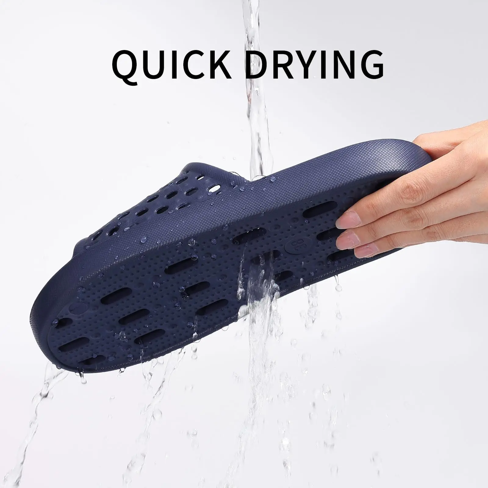 Sandálias de banho femininas Comwarm, duráveis, de secagem rápida, com orifícios de drenagem, sola macia, ideais para praia e banheiro._voghion.com