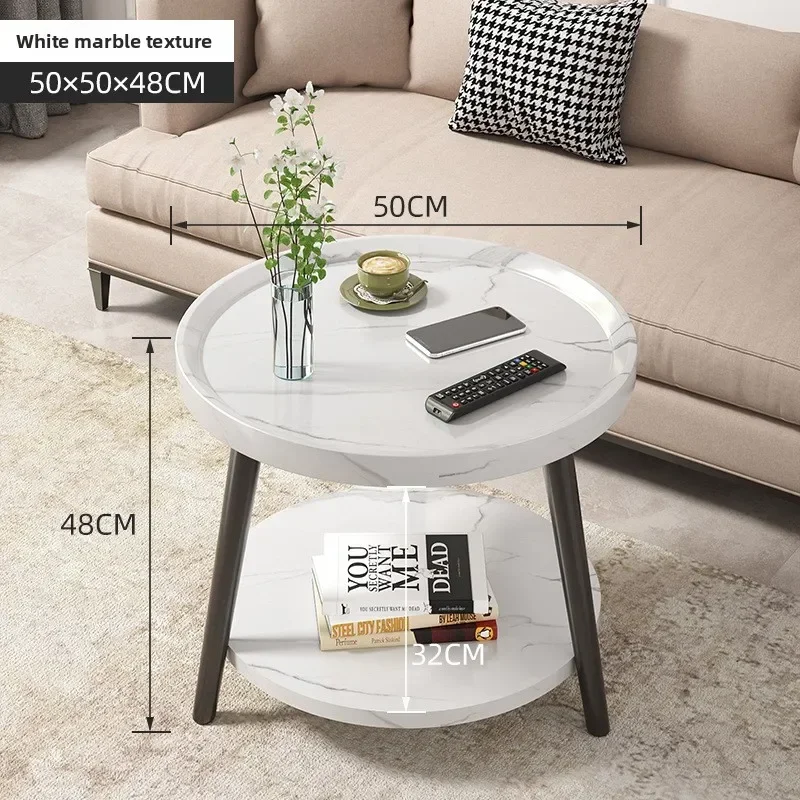 Multi-functional Coffee table balcony round living room double edge few bedside small round table