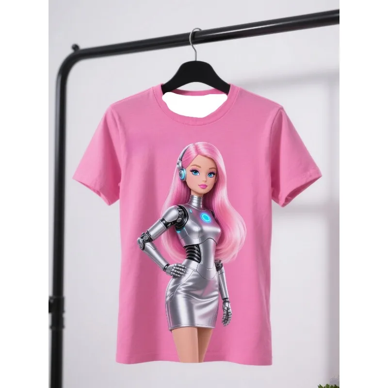 

MOTO-Hot - Selling on Aliexpress: Adult Robot Barbie Tee, Pink Cyberpunk Style