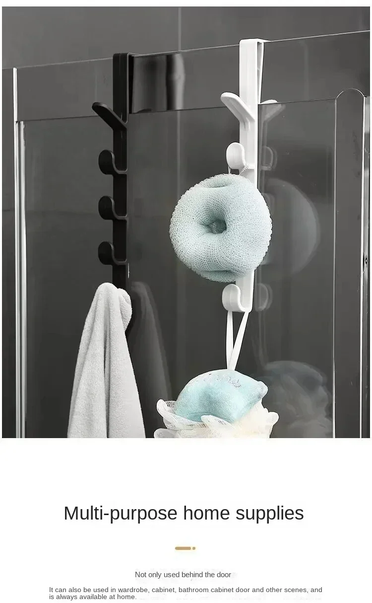 Multifunctional Creative 5 Hooks Portable Wardrobe Coat Hook Kitchen Bathroom Behind The Door Towel Hanger Storage Hooks