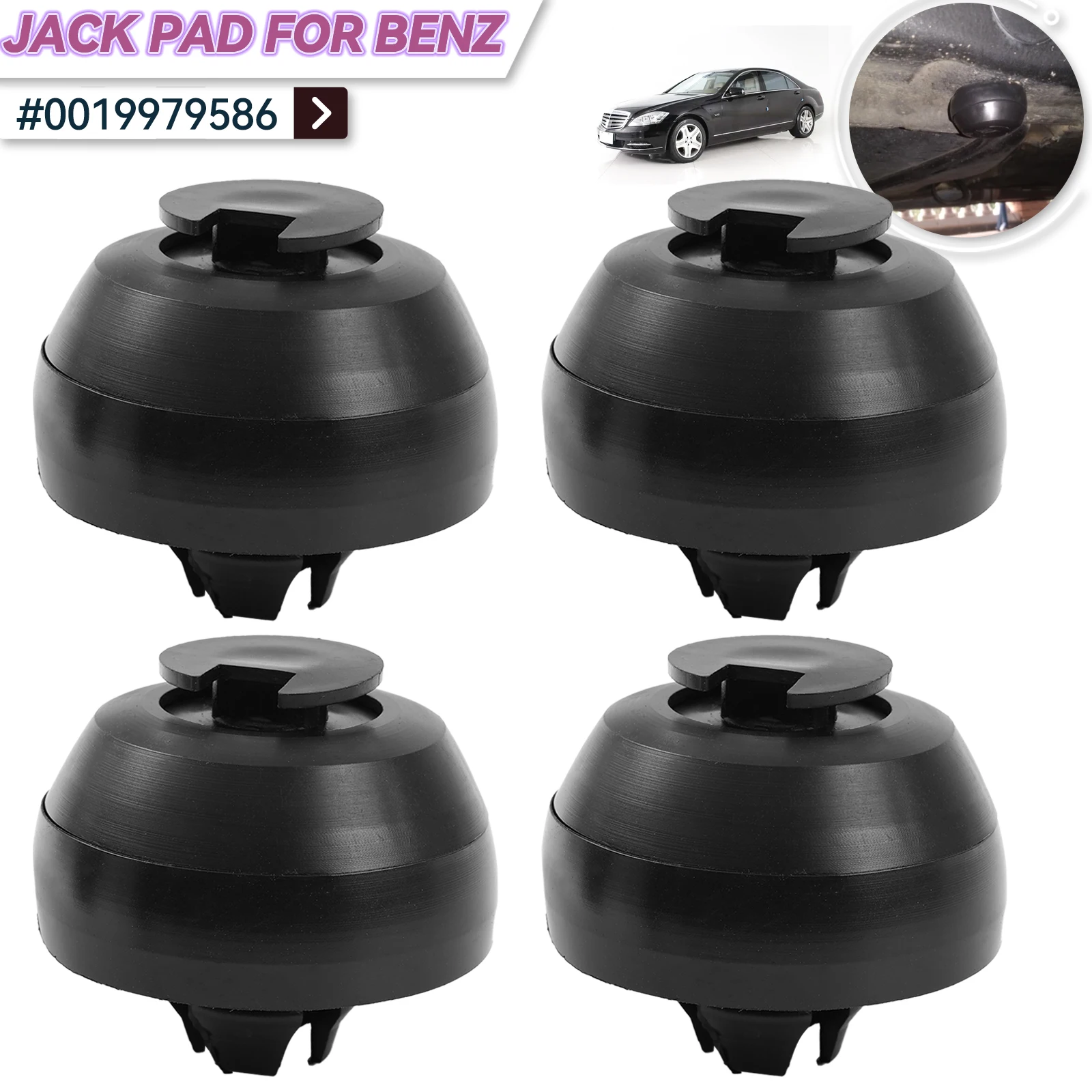 4x Wagenheber-Stützplatten-Adapter für Mercedes Benz R129 W124 W202 W208 0019979586 – Werkzeug zur Fahrzeugdemontage und Reparatur