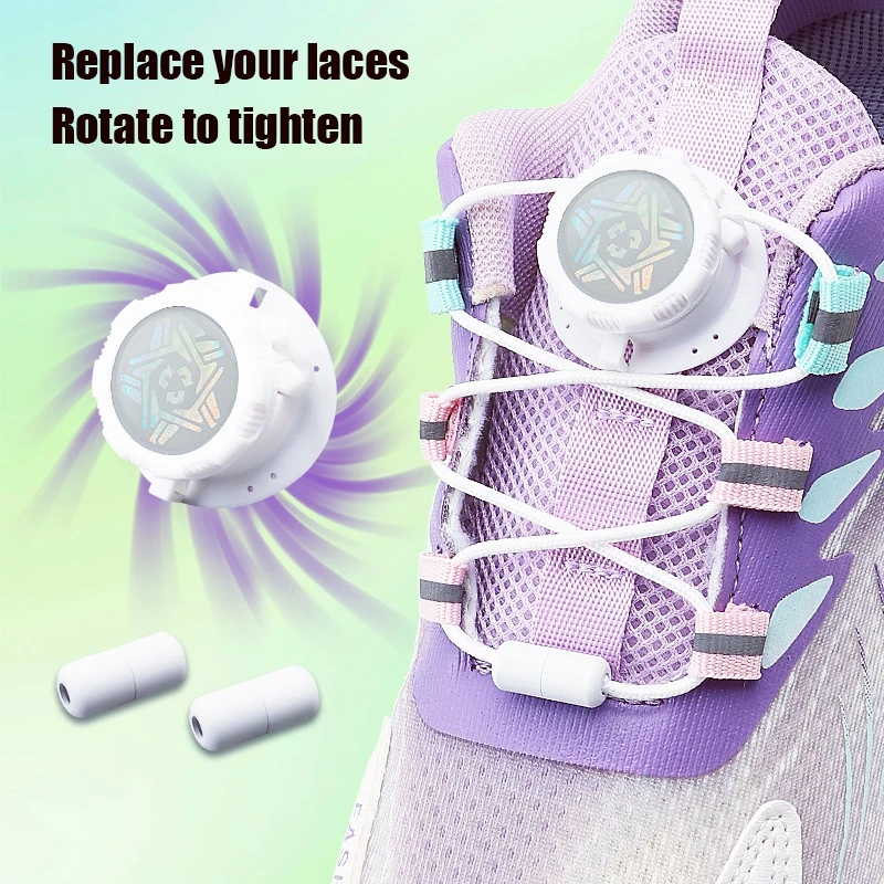 

Swivel Buckle Laces Thick Rope Automatic Shoelaces Without Ties Black White Easy Installation Sneakers Shoelace Shoe Accessories