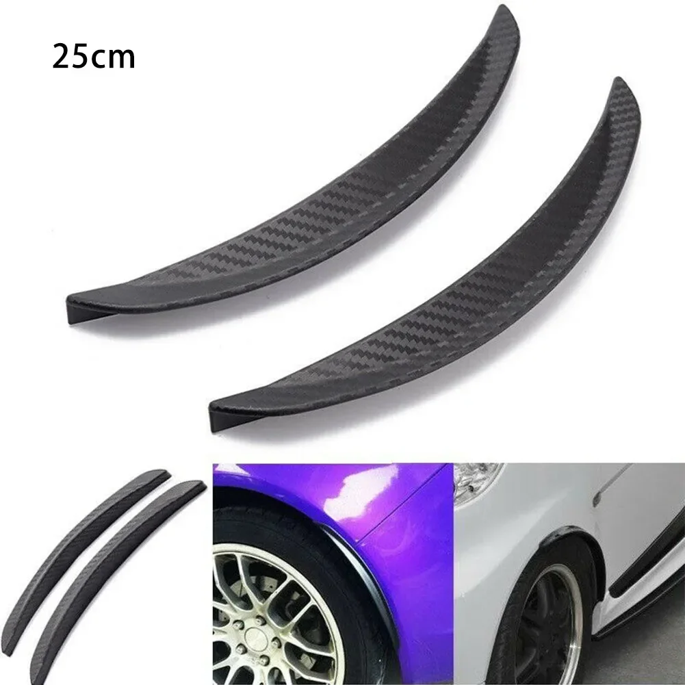 CarHome 2X Carbon Fiber Car Wheel Arch Eyebrow Lip Fender Mud Flap Splash Guards Universal Car Modification Decorative Strip N