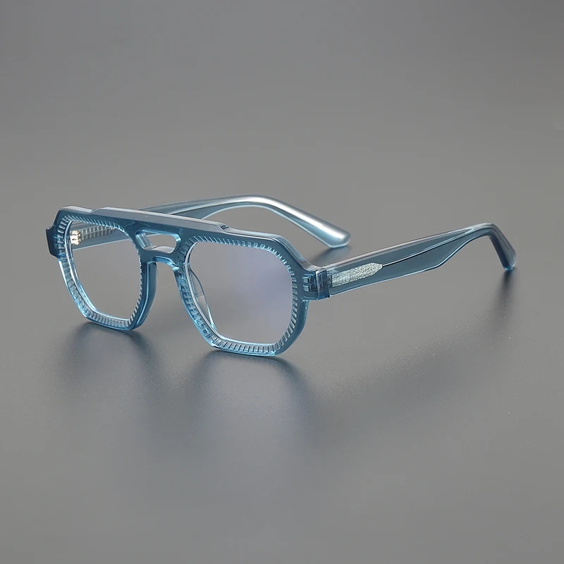 Niche square frame retro glasses frame literary men fashion double beam hipster cool thick frame optical prescription glasses