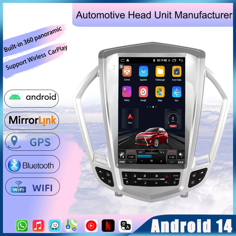 Car Radio For Cadillac SRX 2013-2018 Multimedia Player Wireless Carplay Android 14 Auto Autoradio Stereo GPS Navi Head Unit WiFi