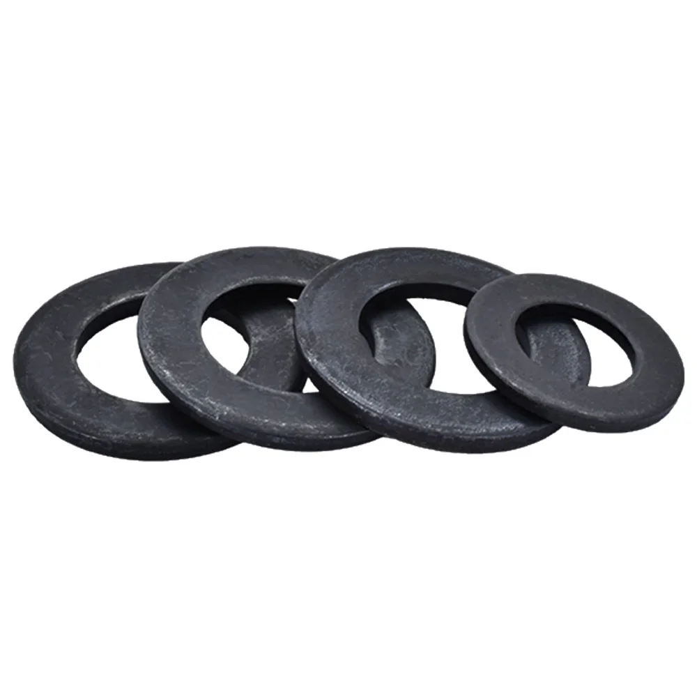 5-50pcs M2 M2.5 M3 M4 M5 M6 M8 M10 M12 M14 M16 M20 M22 M24 Black Grade 8.8 Carbon Steel Flat Washer Plain Gasket Pad GB97 DIN125