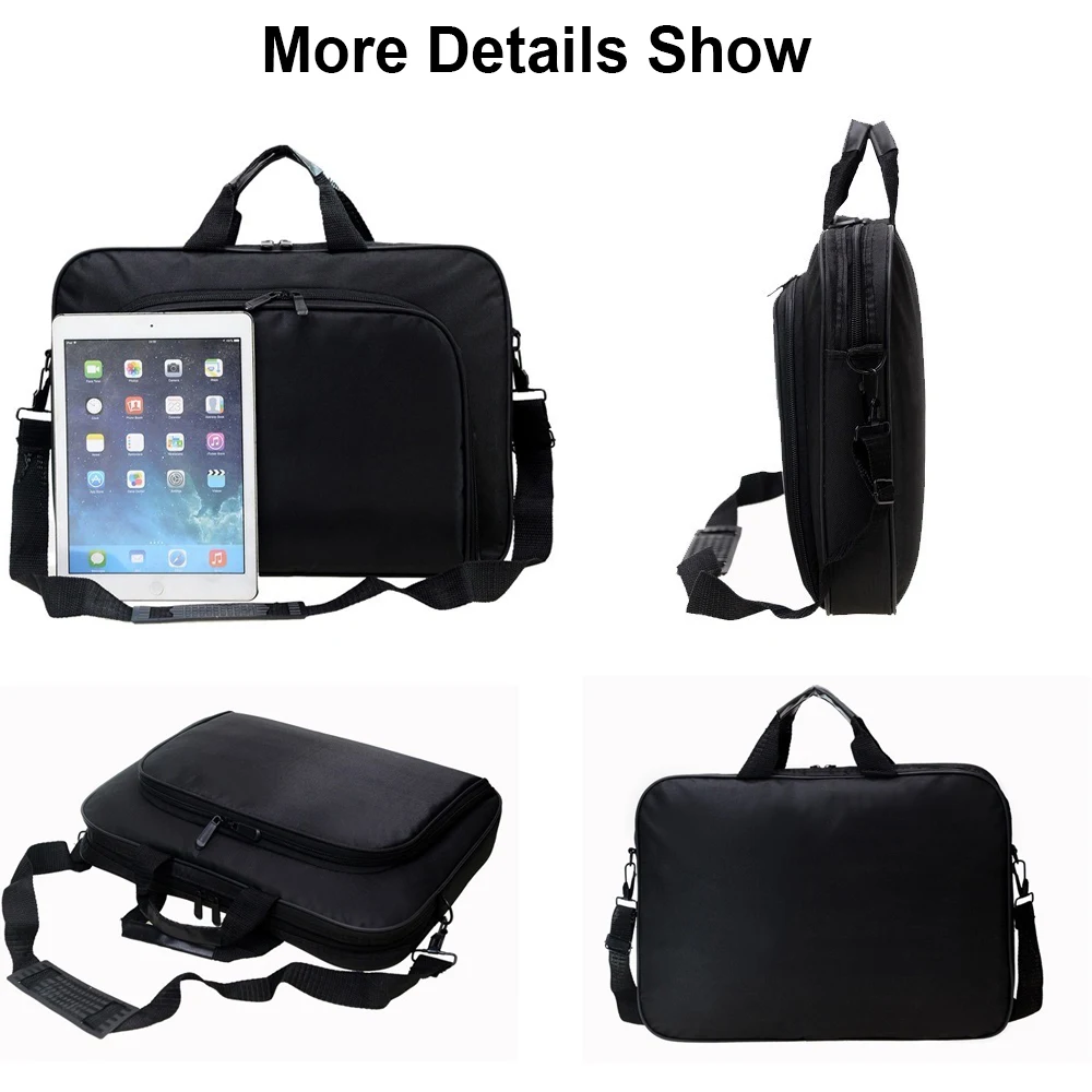 15.6 Inch 17 In Laptop Bag Business Portable Nylon Handbags Laptop Shoulder Briefcase Zipper Anti-theft Shoulder Simple Style