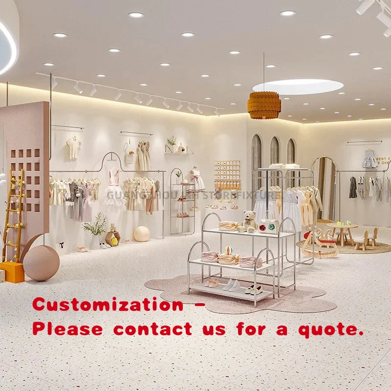 

custom.New Trend Retail Display Clothing Rack Garment Display Stand Design Store Clothes Rack Boutique Showroom Decoration