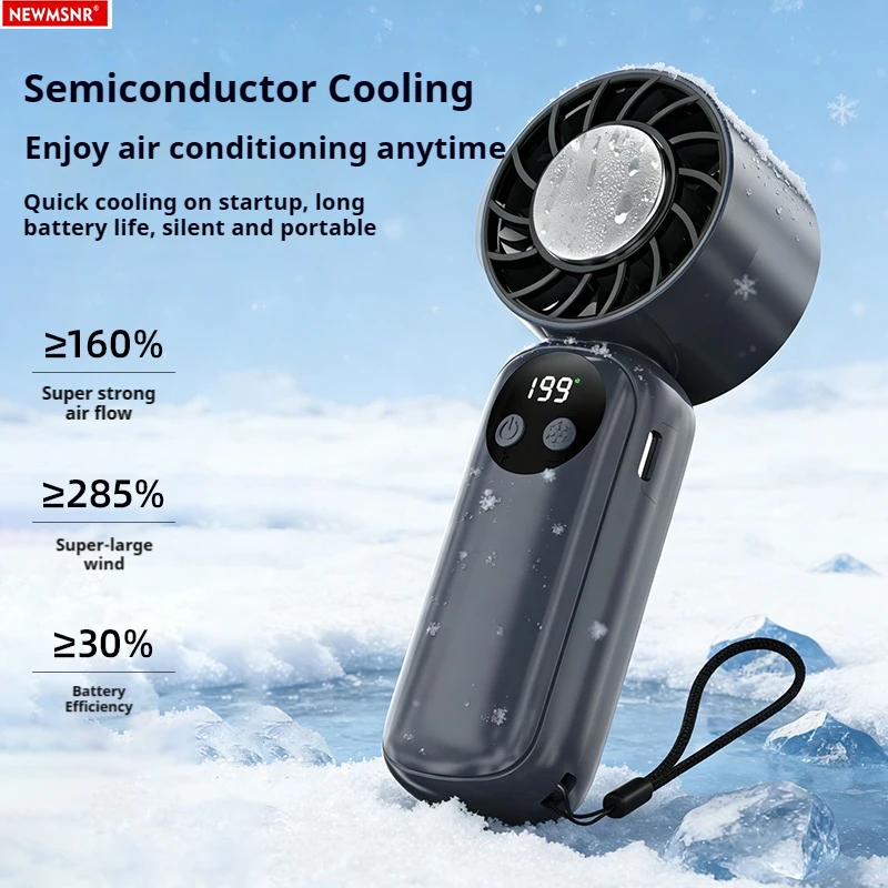 NEW IEC Cooling Portable High-Speed Handheld Fan, 2000mAh Battery, 12H Play Time, 199-Speed,15000RPM Speed for Travel/Work/Study