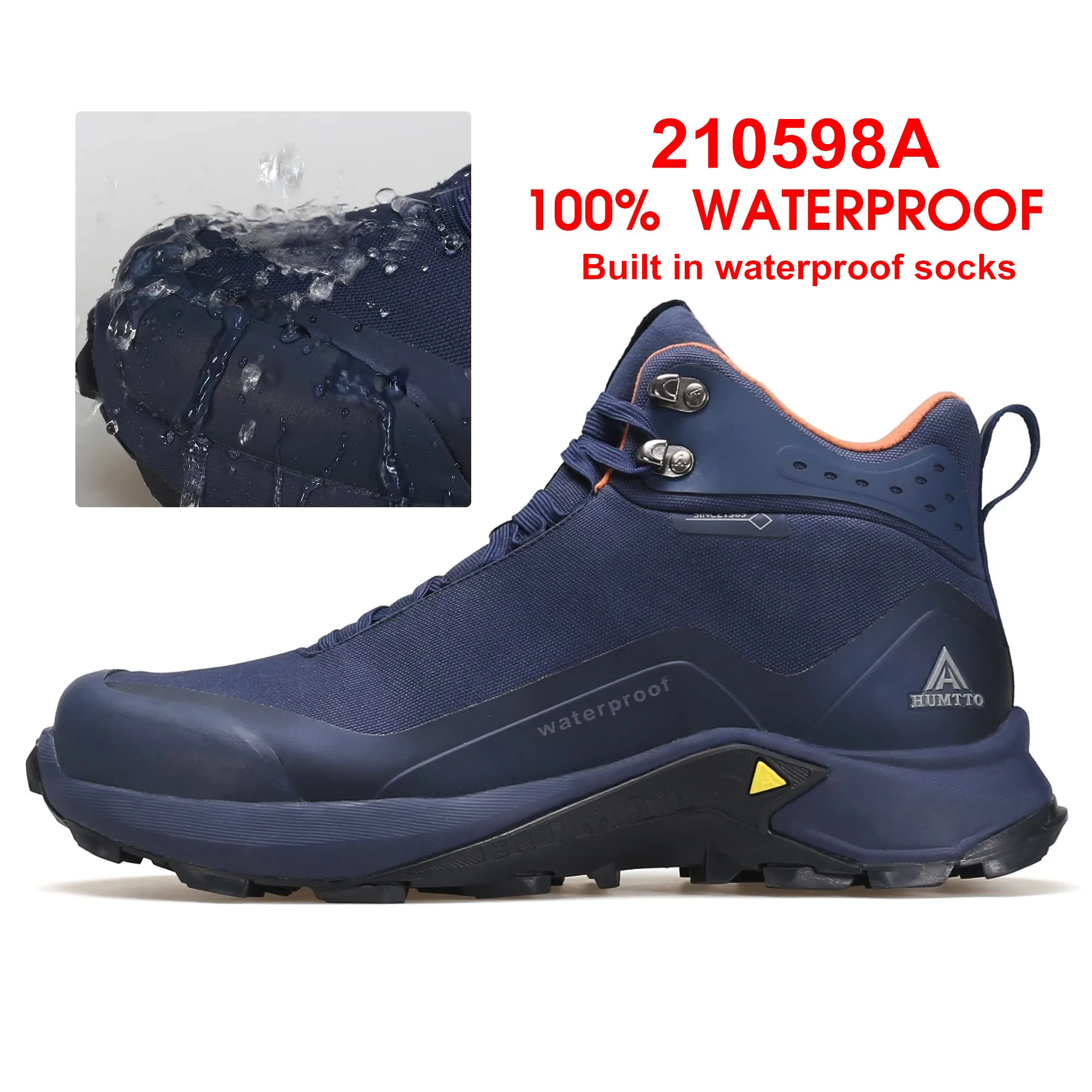 HUMTTO Waterproof Ankle Boots for Men Platform Winter Rubber Boots Luxury Designer Shoes Mens Work Safety Tactical Sneakers Man