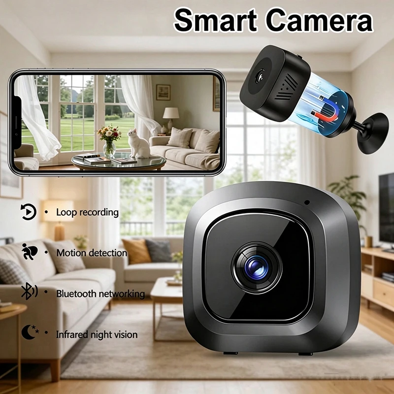 Security Camera Pro 4K FullHD Mini WiFi Surveillance With 2Way Audio Motion Detection Infrared Night Vision Security Cam