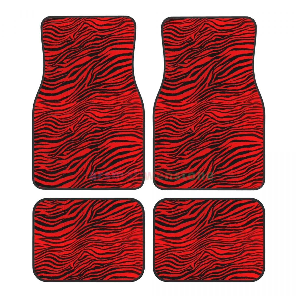 

Автомобильный пол в полоску зебры, сверхмощные передние и задние резиновые коврики, ковер, защита пола, подходит для большинства автомобилей