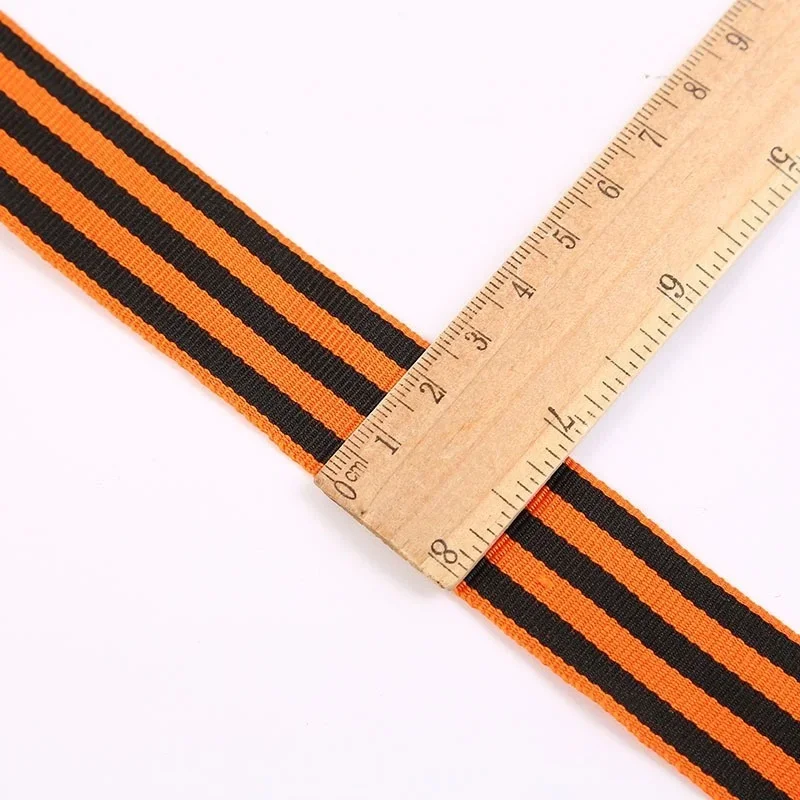 5 meters/lot Ribbon of Saint George Yellow Black Stripe Ribbon Medal Luggage Clothing Ribbon