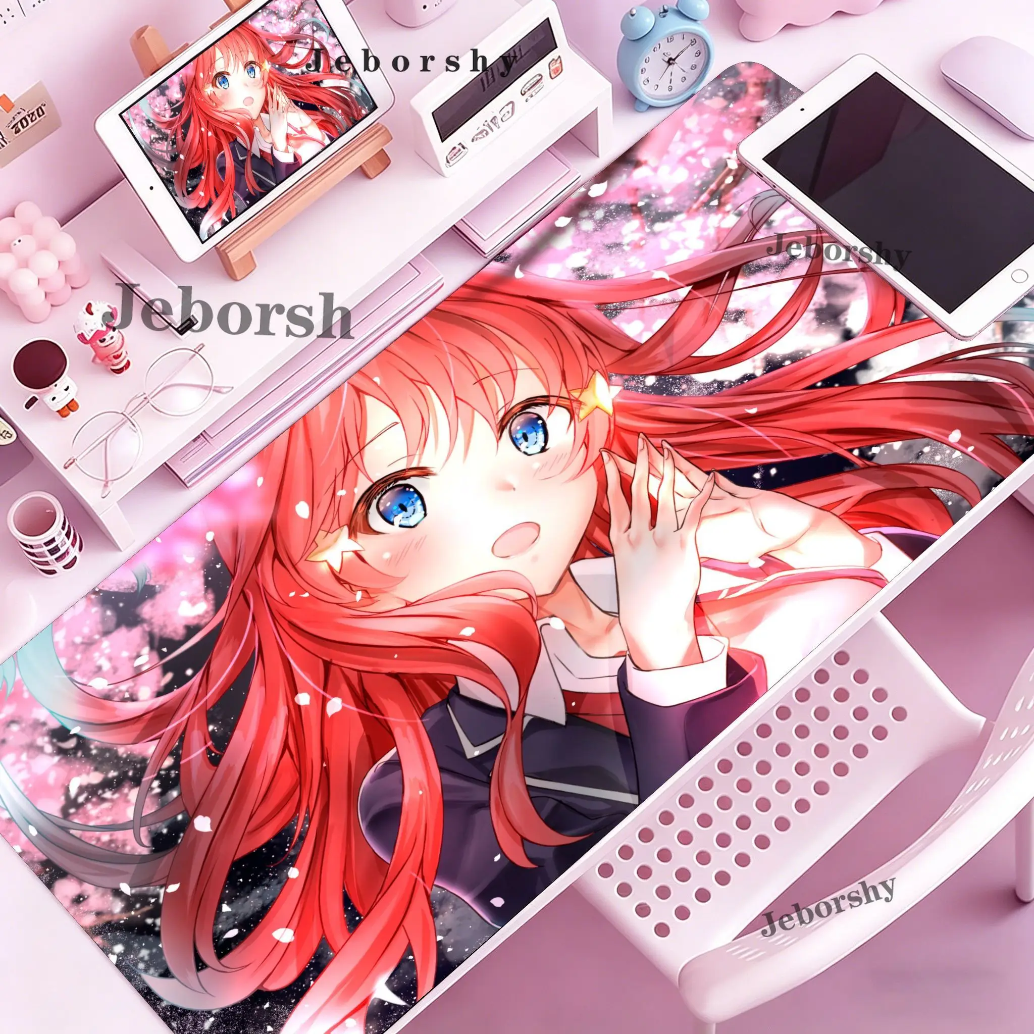 Nakano Itsuki Anime Mouse Pad Gaming Desk Mat Non-Slip Rubber Lock Edge Keyboard Pad Laptop Gamer Accessories