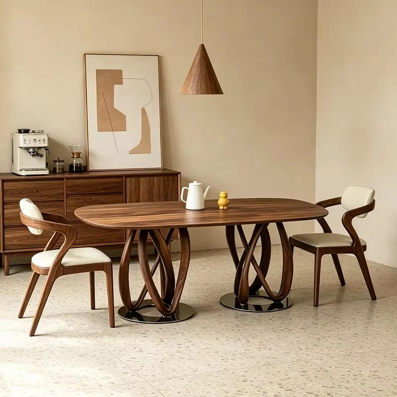 

gq-Designer Italian Minimalist Rectangular Solid Wood Dining Table Luxury Home Furniture for Dining Room and Modern%