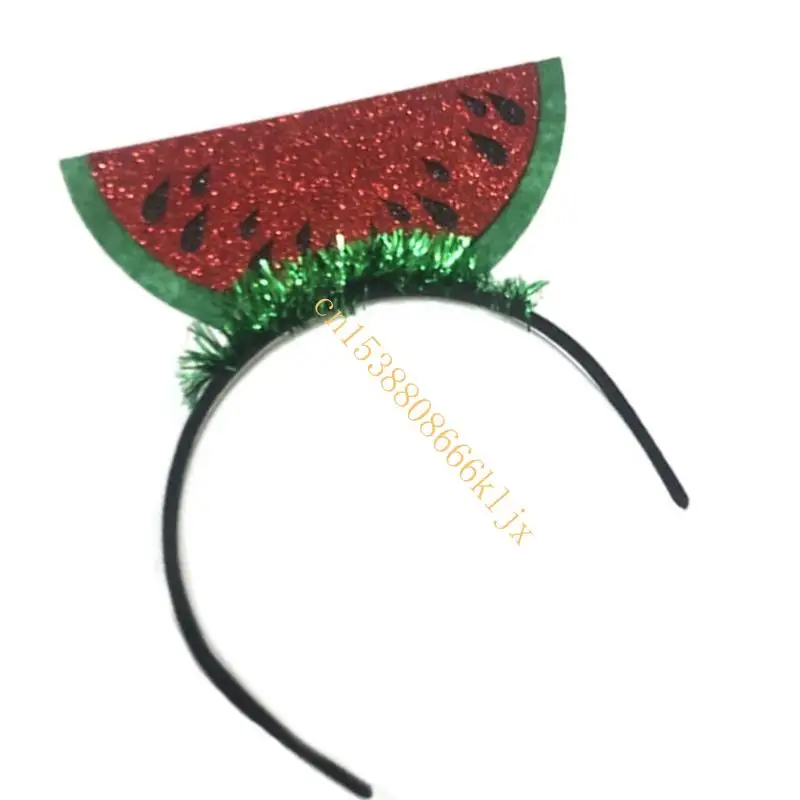 

Hawaiian Fruit Theme Headpiece Vacation Hairhoop with Glittering Powder for Party Enthusiasts and Summer Lover 066C
