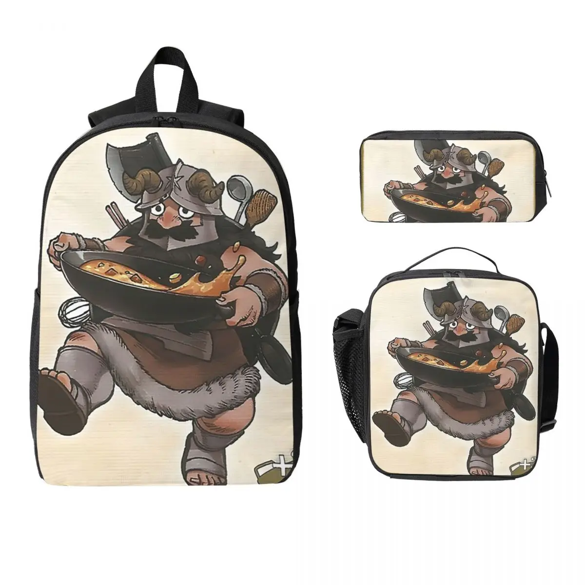 Dungeon Meshi Delicious In Dungeon Chilchuck Senshi Backpack Boys Girls BookBag School Bag 3ps Insulated Lunch Bag Pencil Case