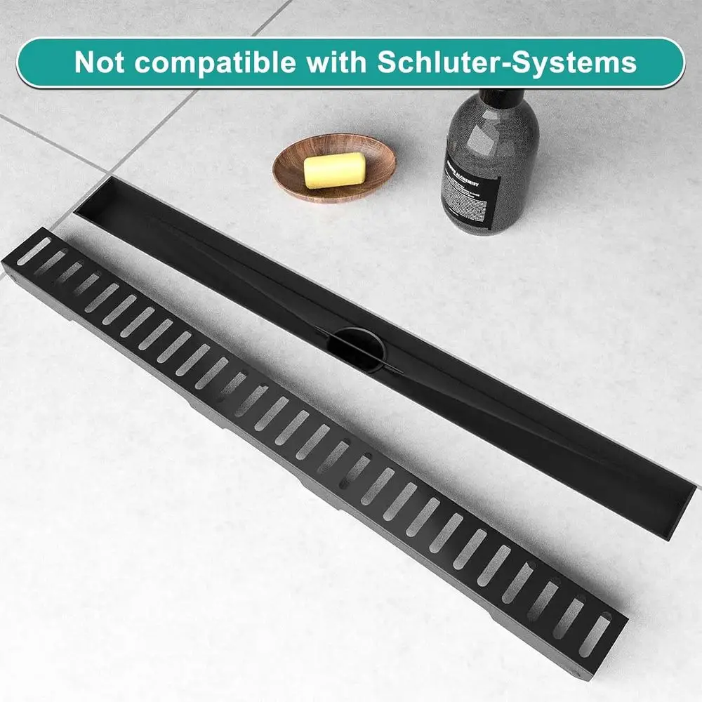 Ralo Linear para Chuveiro de 24 Polegadas com Tampa Removível de Aço Inoxidável e Acessórios, Certificado CUPC