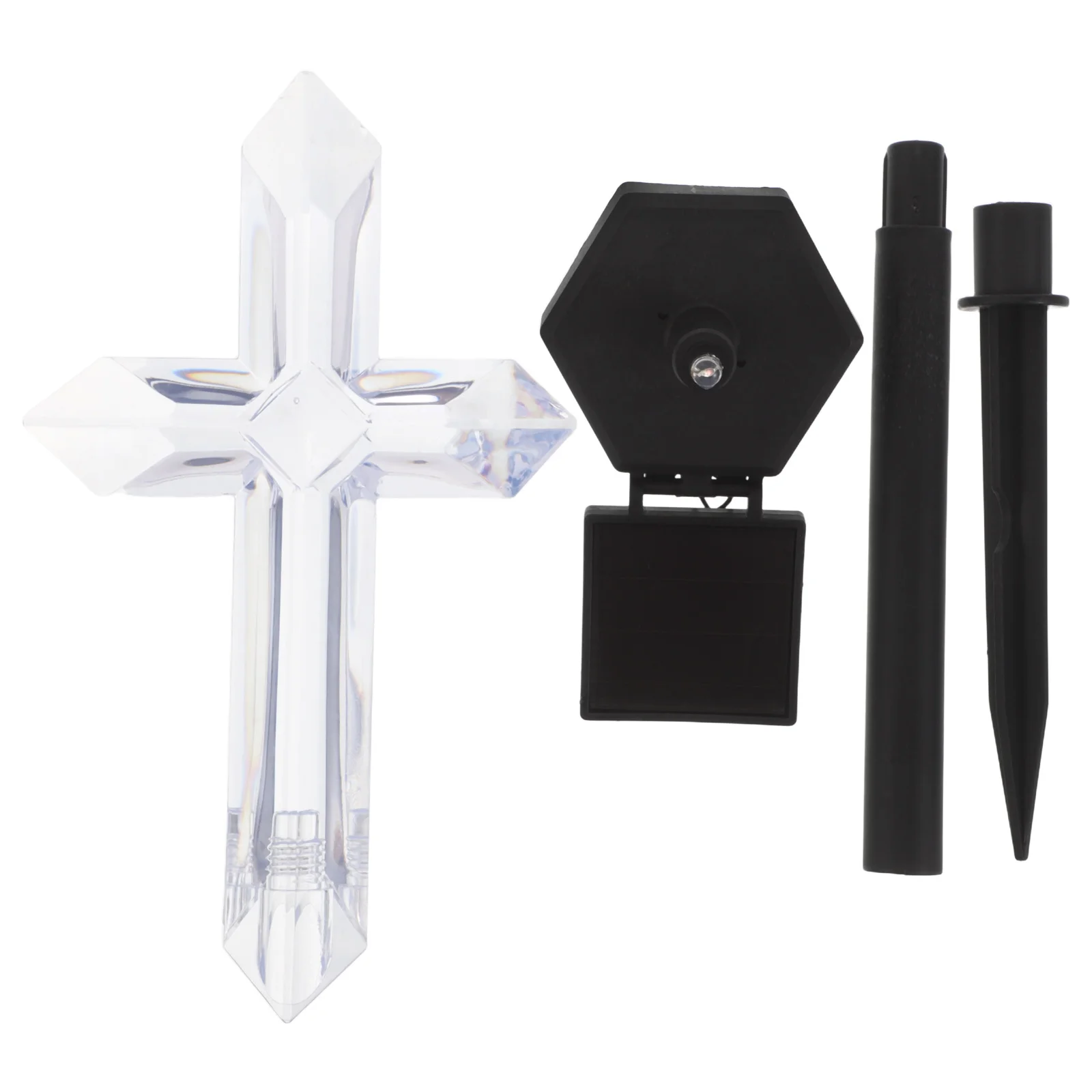 

7-цветный меняющийся солнечный могильный светильник, водонепроницаемый светодиодный мемориальный кладбищенский крестовый светильник для наружного сада, гравизита, солнечной батареи