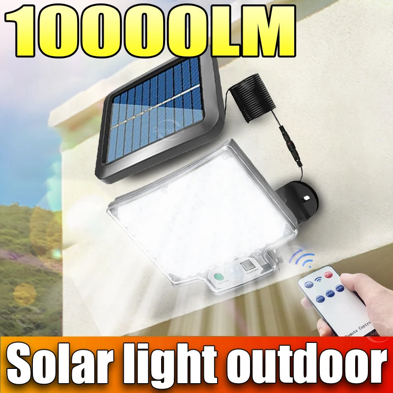 600W LED Solar Light Outdoor With Motion Sensor 4 Mode Remote Control Split Solar lamp Outdoor Garden Yard Waterproof Floodlight