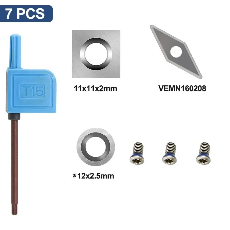 XCAN Turning Tools Blade Carbide Insert Cutters Blades for Detailer Hollower Finisher Rougher Wood Lathe Tool