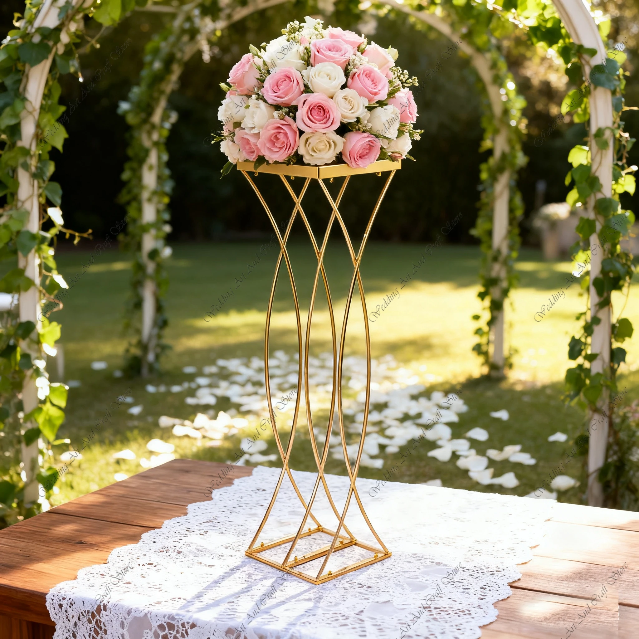 10pcs 80cm f30 Mermaid Table Flower Device Wedding Runway Road Lead Decoration Wedding Props Wrought Iron Flower Rack ivy93