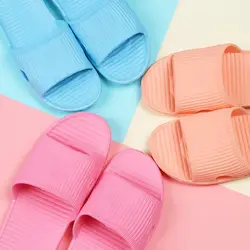 Comfort Soft Shower Stripe Summer Shoes Bathroom Slippers Women's Sandals Men's Flip-flops