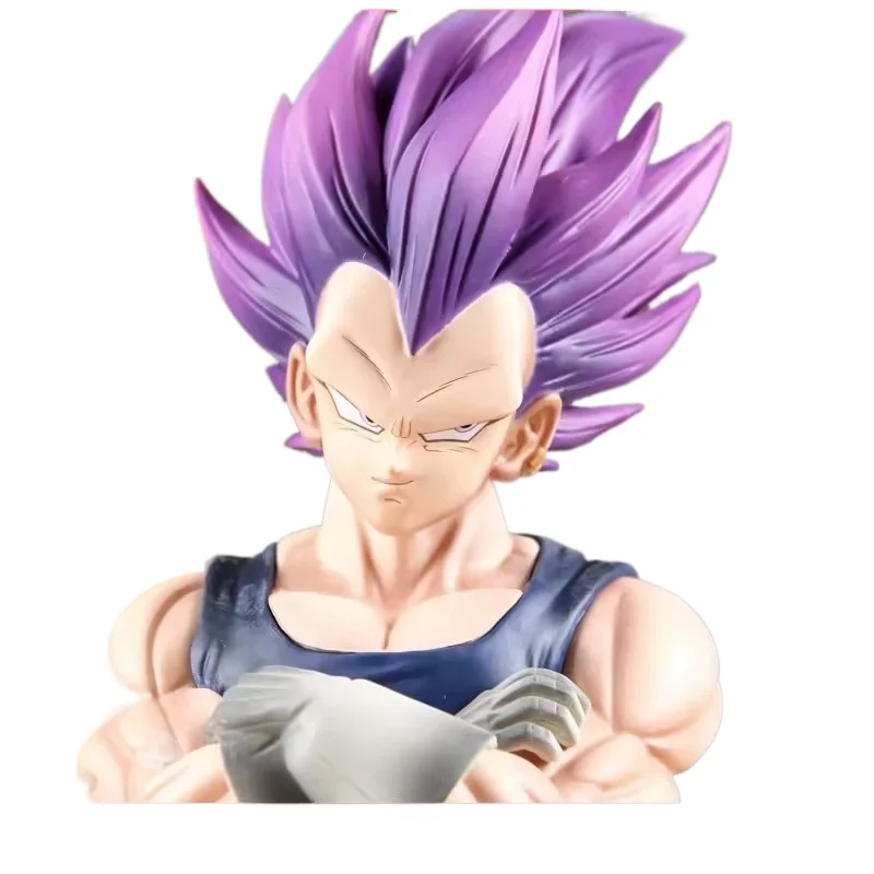 Dragon Ball 28cm Ultra Ego Vegeta Purple Hair Action Figure PVC Collectible Model Chassis Decoration Desktop Ornament