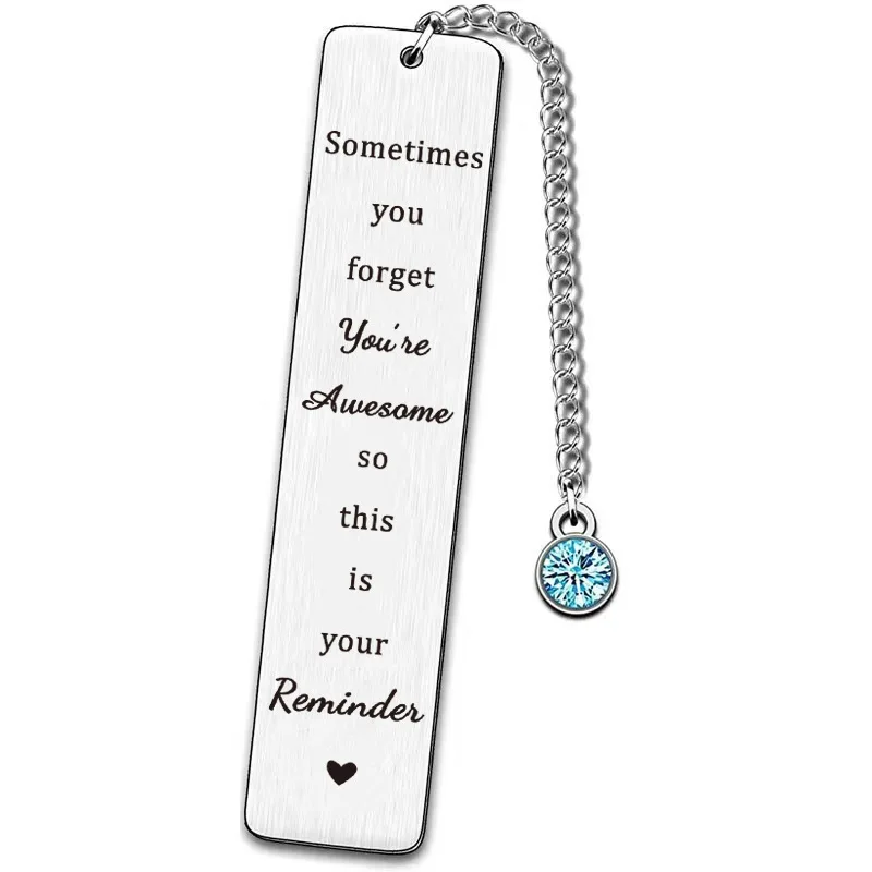 Customized LOGO Stainless Steel Bookmark Blank Laser Engrave Learning Metal Bookmark Thanksgiving Gift for Teacher's Day
