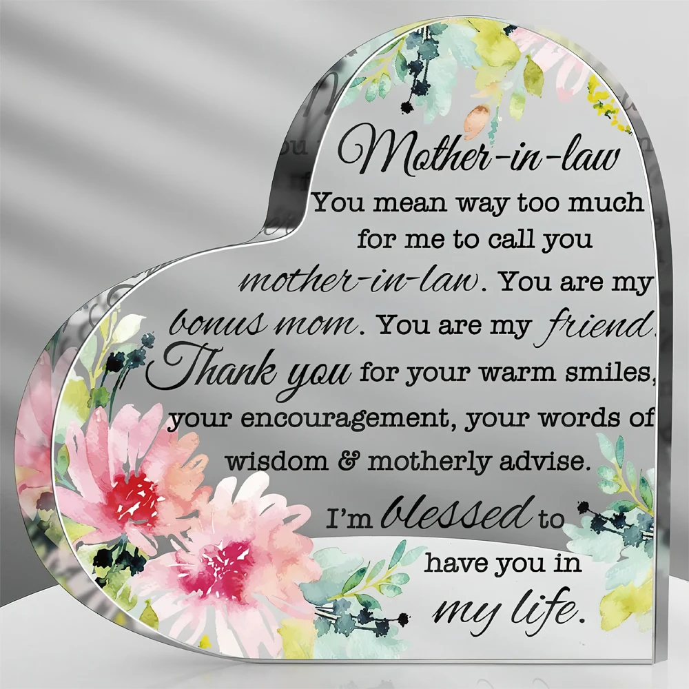 Acrylic Heart Plaque - Grateful Mom & Dad Sign for Mother's Day, Father's Day, or Any Occasion