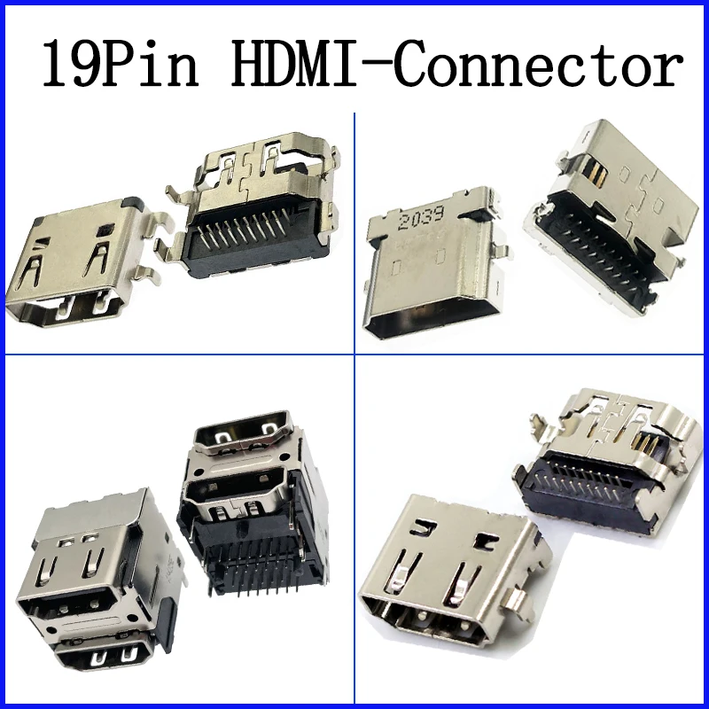 

1pcs HDMI-A HD Interface Connector SMT DIP SMD 19 Pin 19P Female Jack Socket HDMI-Socket 4 Legs Double-Layer PCB Receptacle
