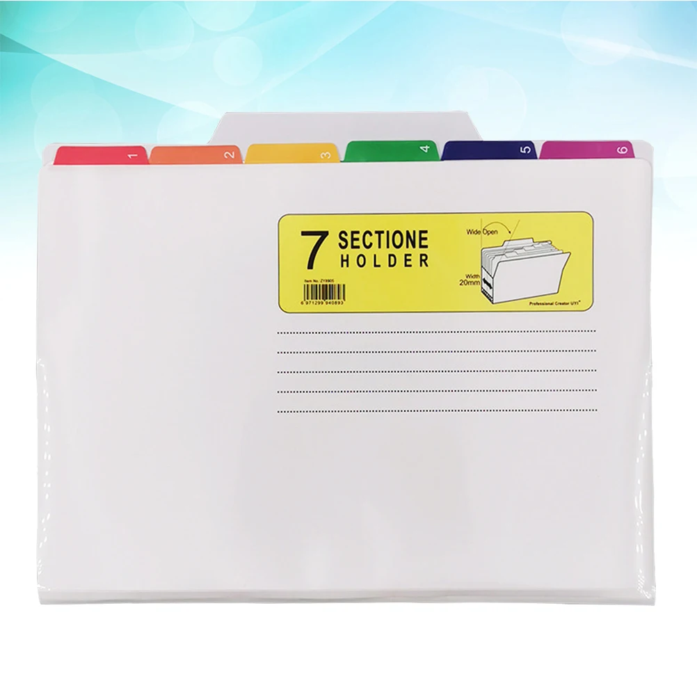 

Waterproof File Plastic Document Organizer Paper Classification Folder Office Report Folder 7 Section Holder For Storage