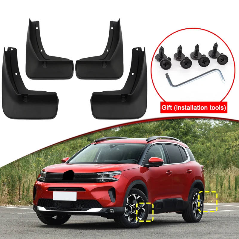 Car Styling For Citroen C5 AIRCROSS 2022-2024 ABS Car Mud Flaps Splash Guard Mudguards MudFlaps Front Rear Fender Auto Accessory