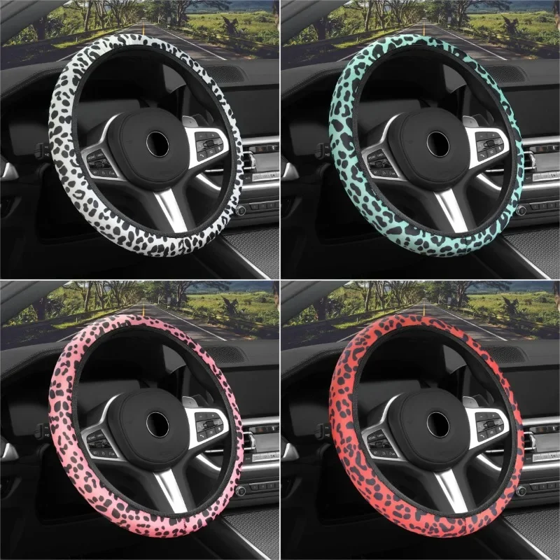 Leopard Print Steering Wheel Cover All-Season Use, Non-Slip Design for Maximum Grip Long-Lasting Quality Wheel Protector