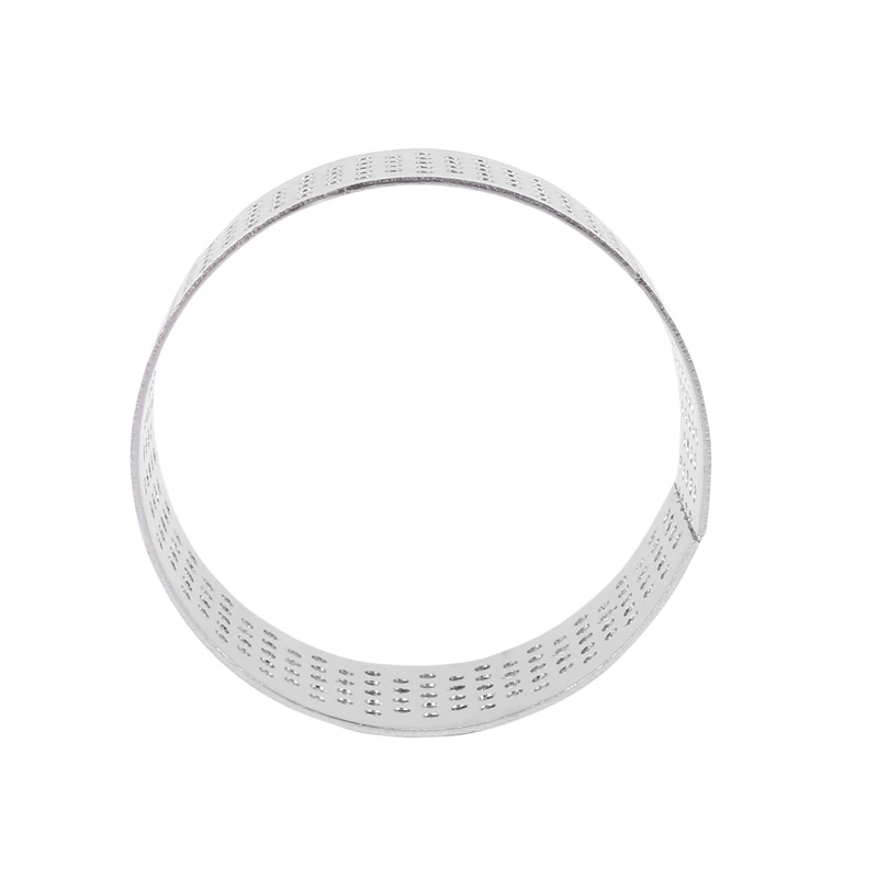 50 Pack 5Cm Stainless Steel Tart Ring, Heat-Resistant Perforated Cake Mousse Ring, Round Ring Baking Doughnut Tools