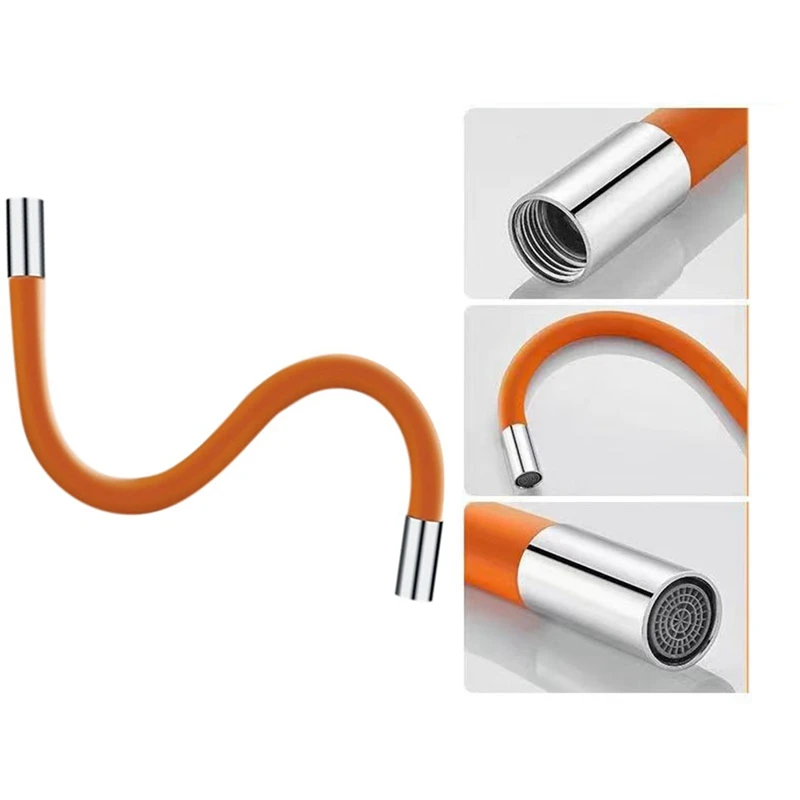 Flexible Silicone Tube Kitchen Faucet Accessories Universal Interface 360 Degree Water Tap Extension Hose