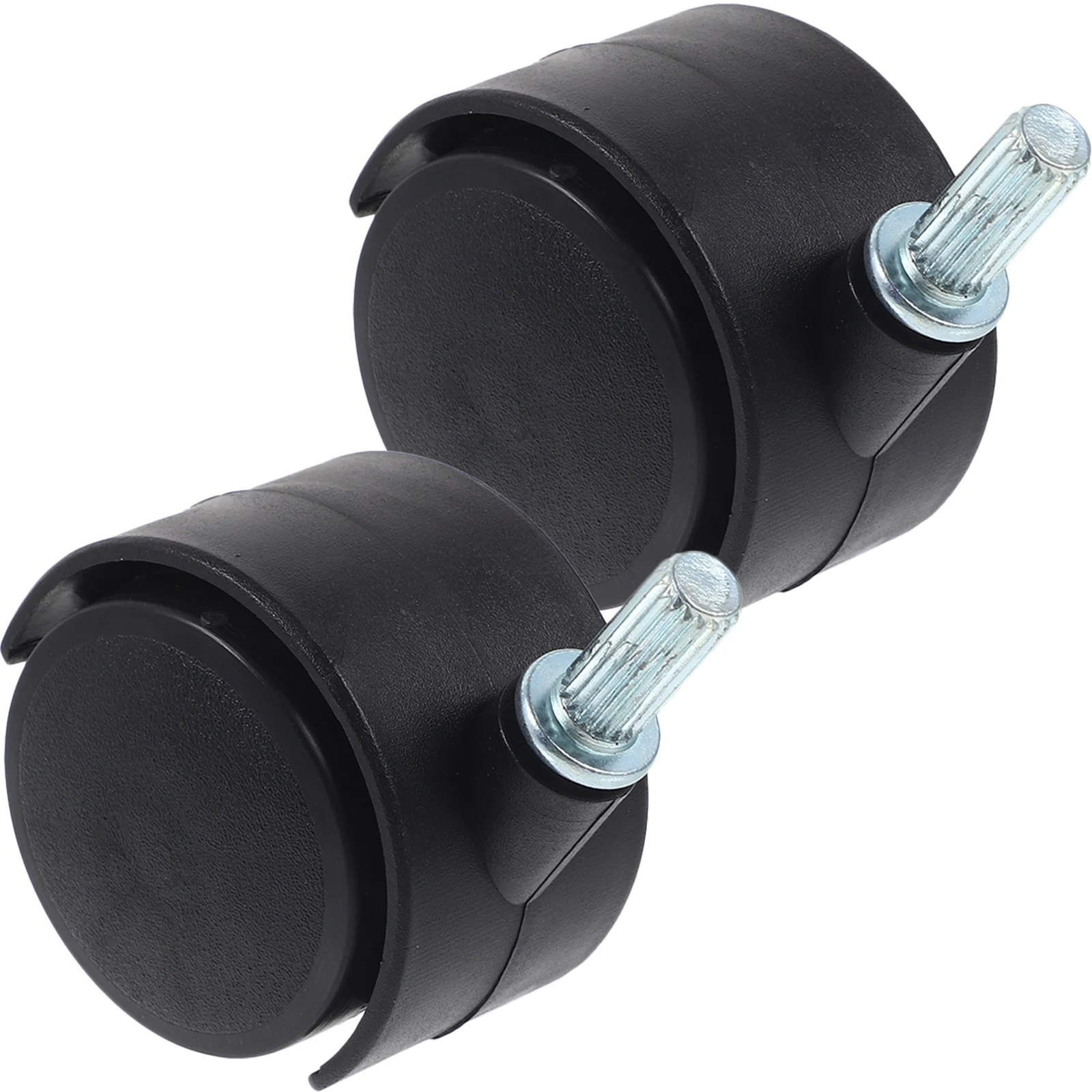 2 Pcs Heavy Duty Black Caster Wheels for Cart Smooth Silent Movement Easy Install Home Furniture Pulley Plastic Iron