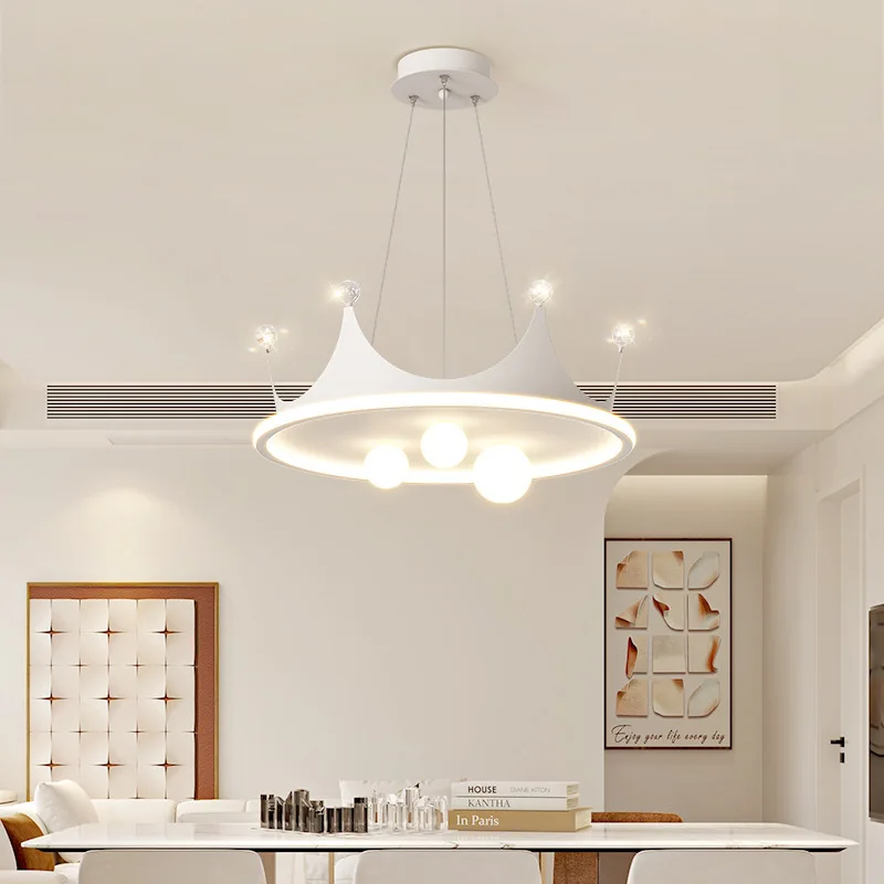 

Modern Light Bedroom Crown for Led Ceiling Pendant Simple Warm Romantic Boys and Girls Children's Room Art Dimmable Luminaire