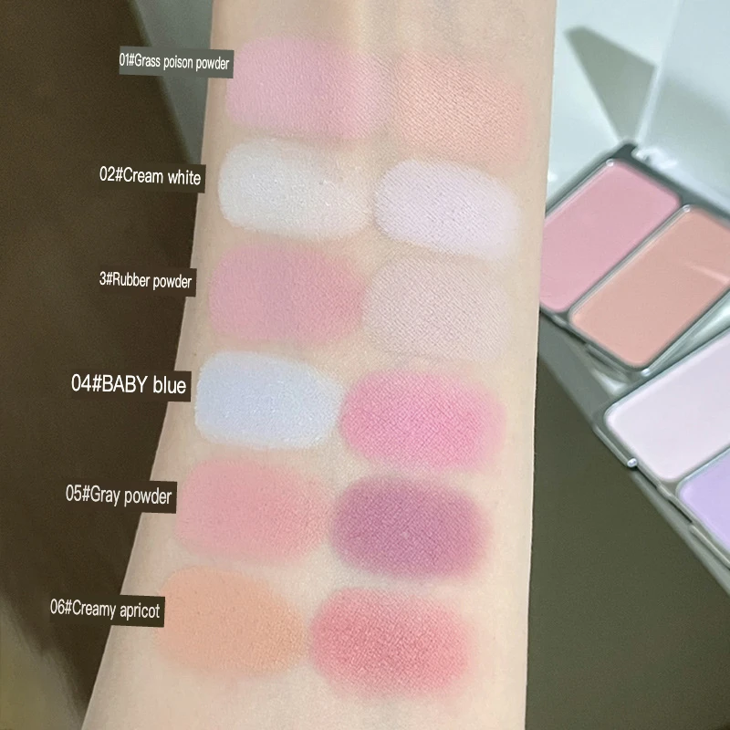 Gellas Two 누드 메이크업 내추럴 뷰티 파우더 블러셔 컬러 블러쉬 블루 강화