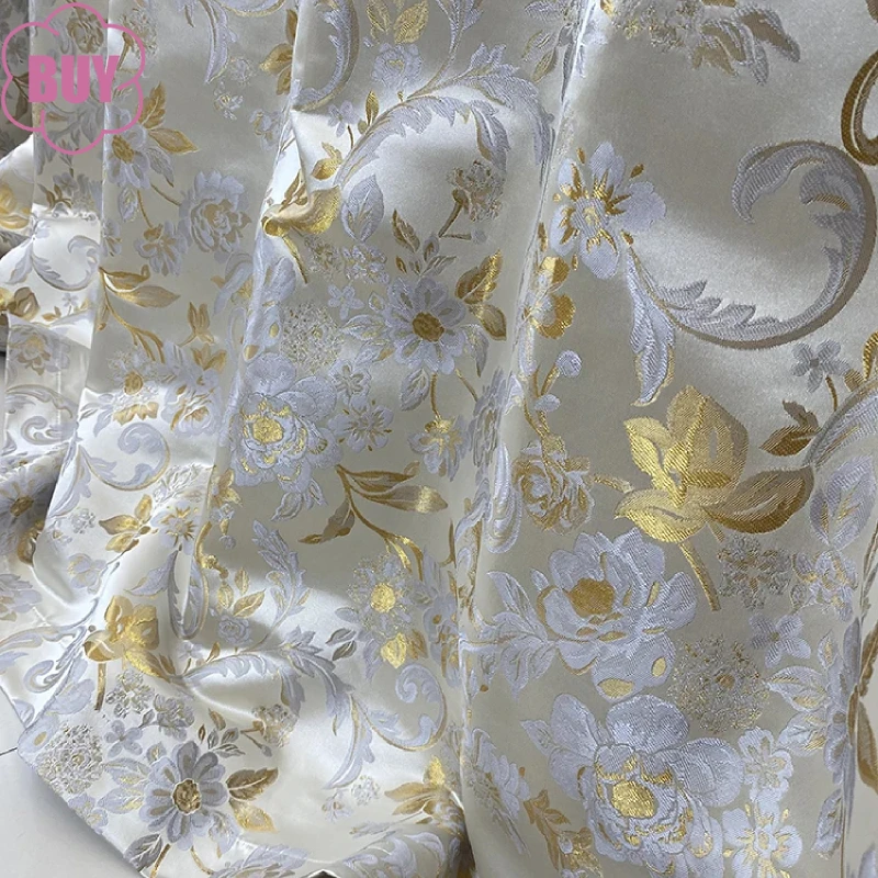 

Plant Jacquard Gilding Thickened Curtains for Living Room Bedroom French Window Balcony Villa Customized Finished Partition