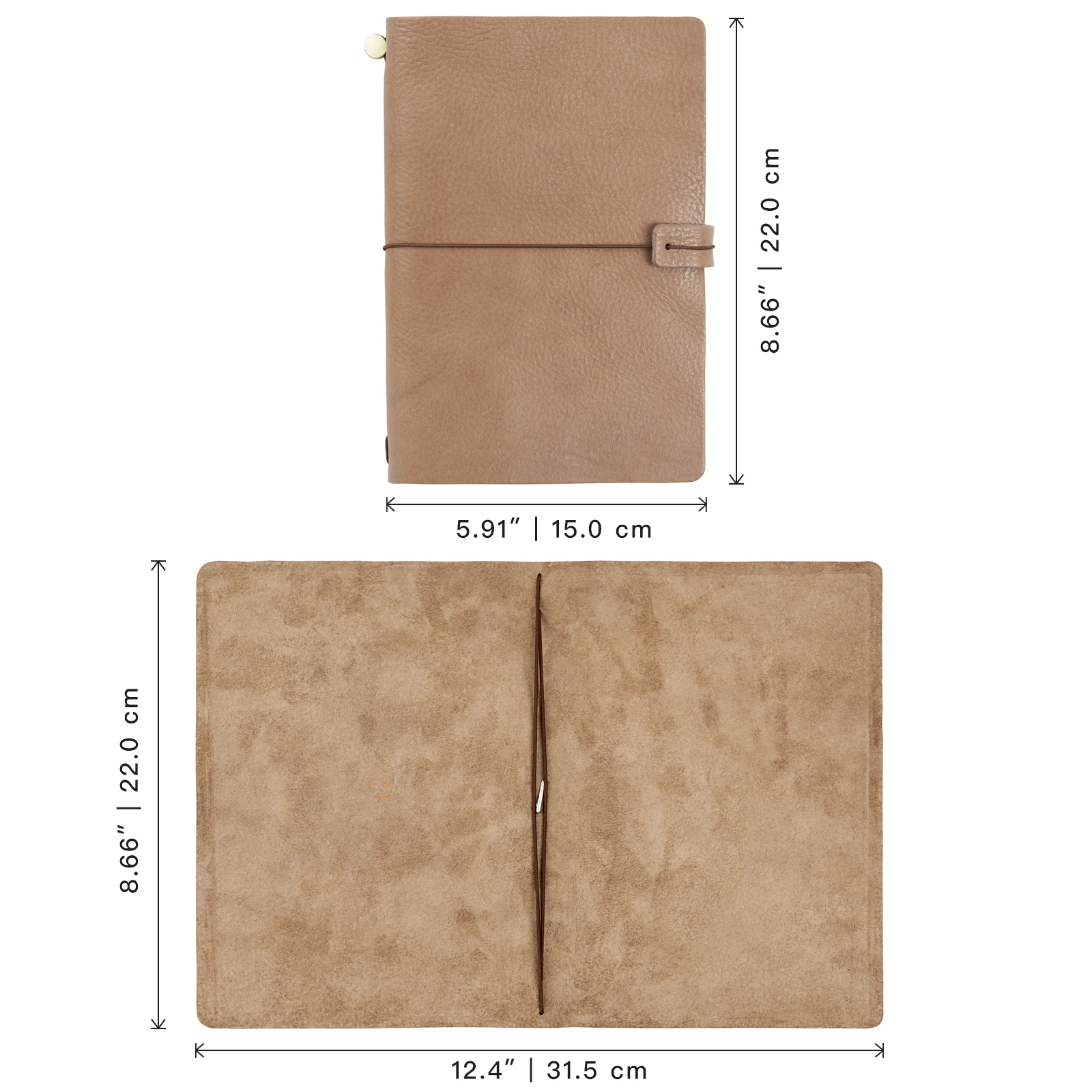 Moterm Compact Series A5 Notatnik podróżniczy Pełnoziarnista skóra garbowana roślinnie Organizer Pamiętnik Szkicownik Planner — zdjęcie produktu 2