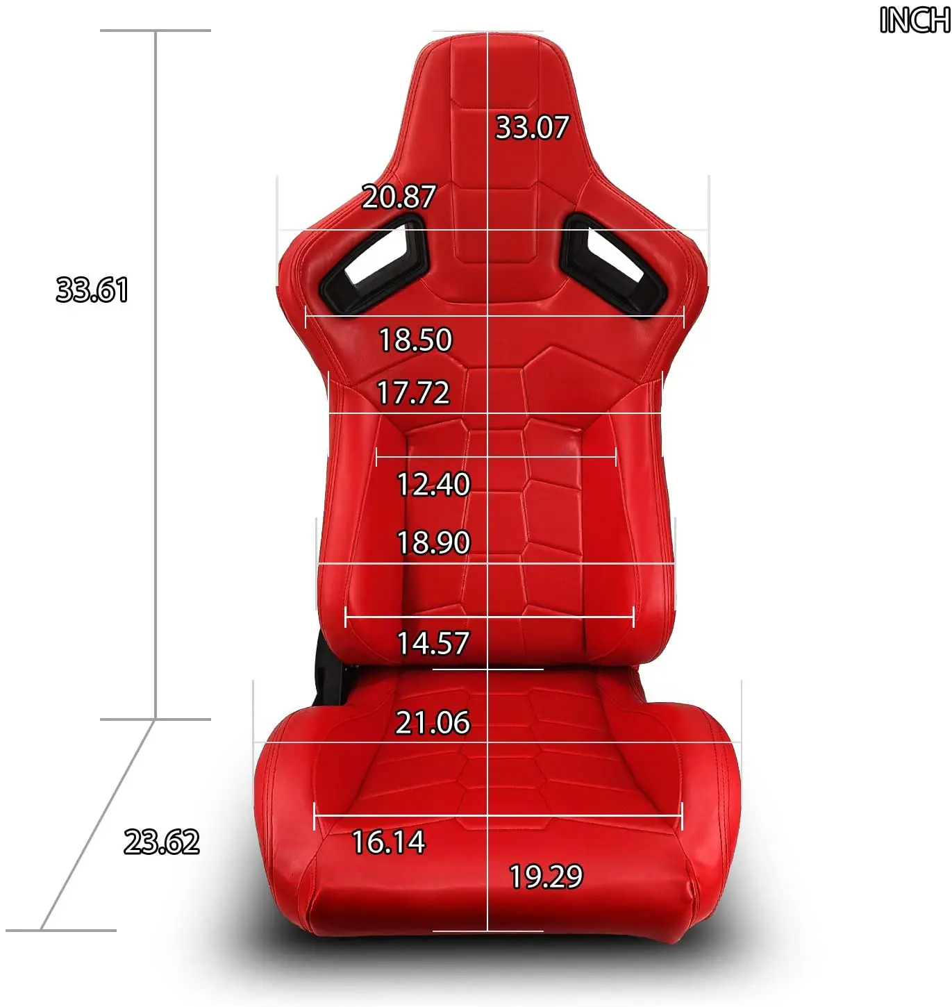 JBR1074 Universal Sport Racing Car Seat Red Adjustable PVC With Leather PU Cloth Material New Design Style