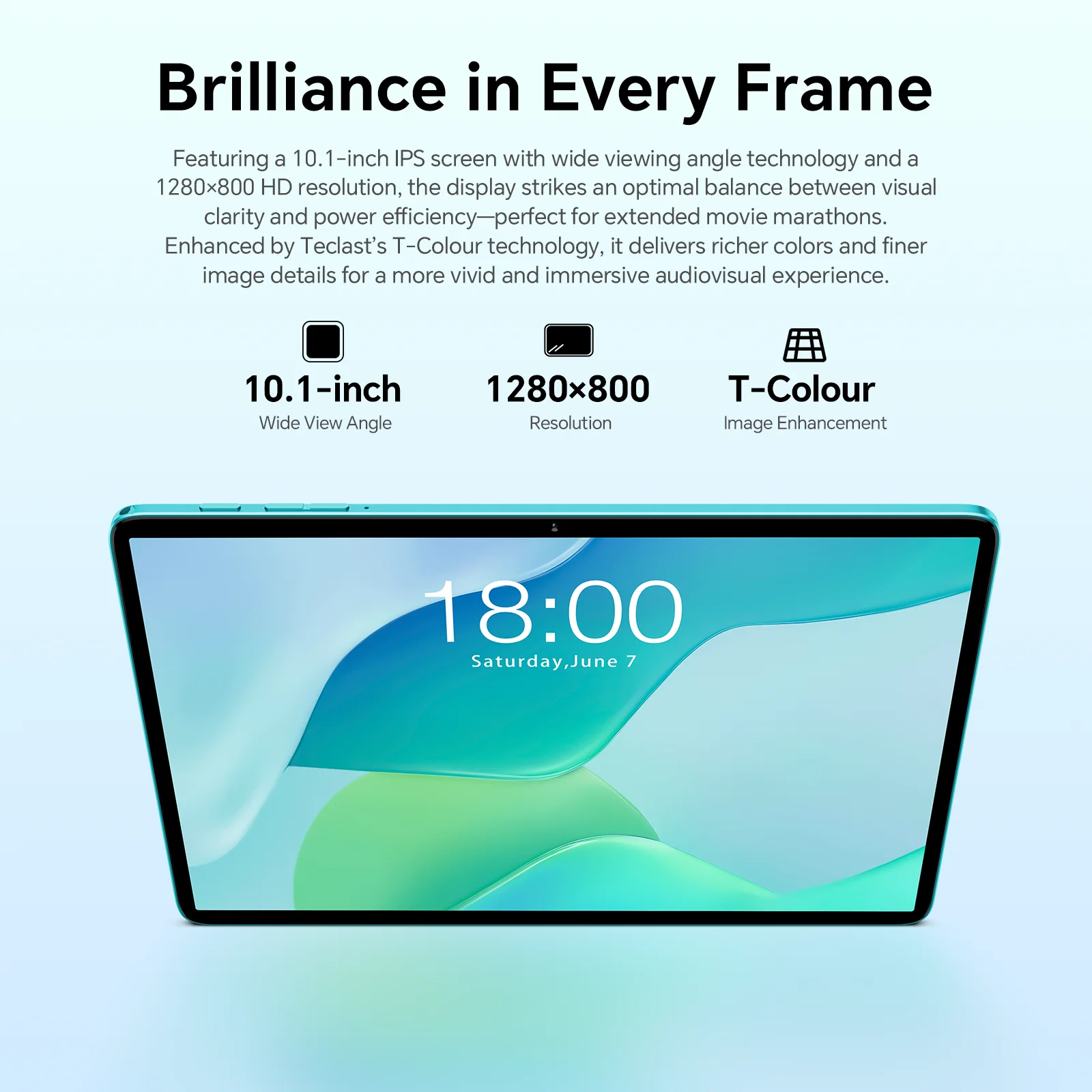 Tablet Teclast P33 de 10.1 Pulgadas, Android 15 Max, 9GB de RAM, 64GB de ROM, Extensión de 1TB, Wi-Fi 6, Tipo-C, 6000mAh, Cámara Dual, Conector para Auriculares 4