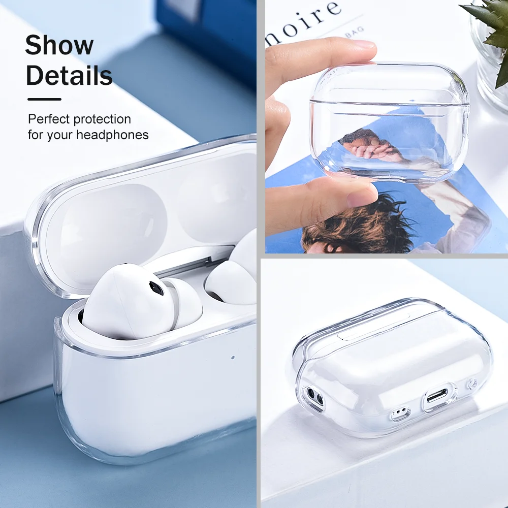 For Airpods Pro 2 Case 2022 Transparent PC Earphone Case High Transparency Clear Headphone Cover For Apple Air Pod 3 2 Pro Case