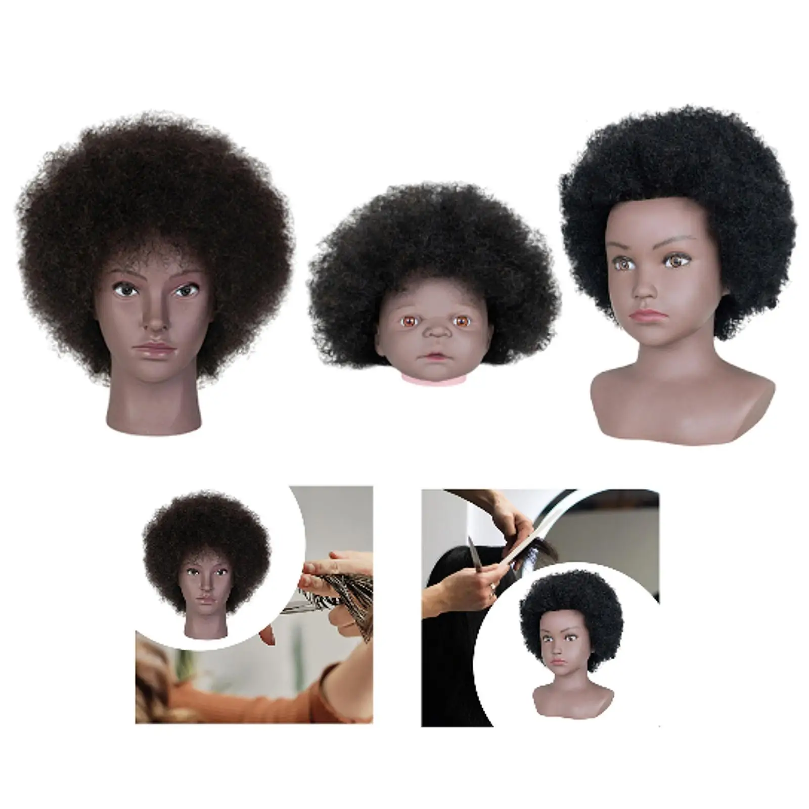 Mannequin Head with Hair Manikin Head Multifunctional Weave with Stand Wigs Head Stand for Braiding Styling Training Practice