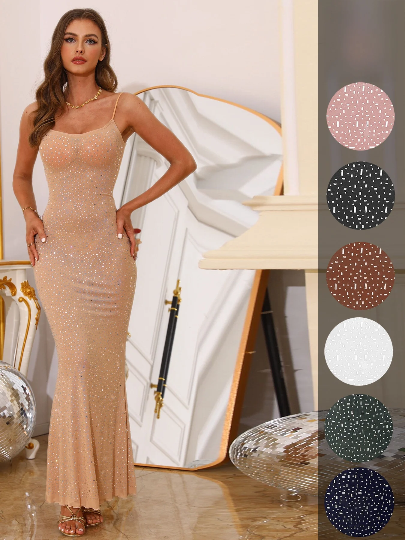 

Sexy Club Hot Girl Pure Lace See tough Ultra Thin Bodycon Strapl Dr Women's High Waist Polyester Fiber No Sve A-Li...