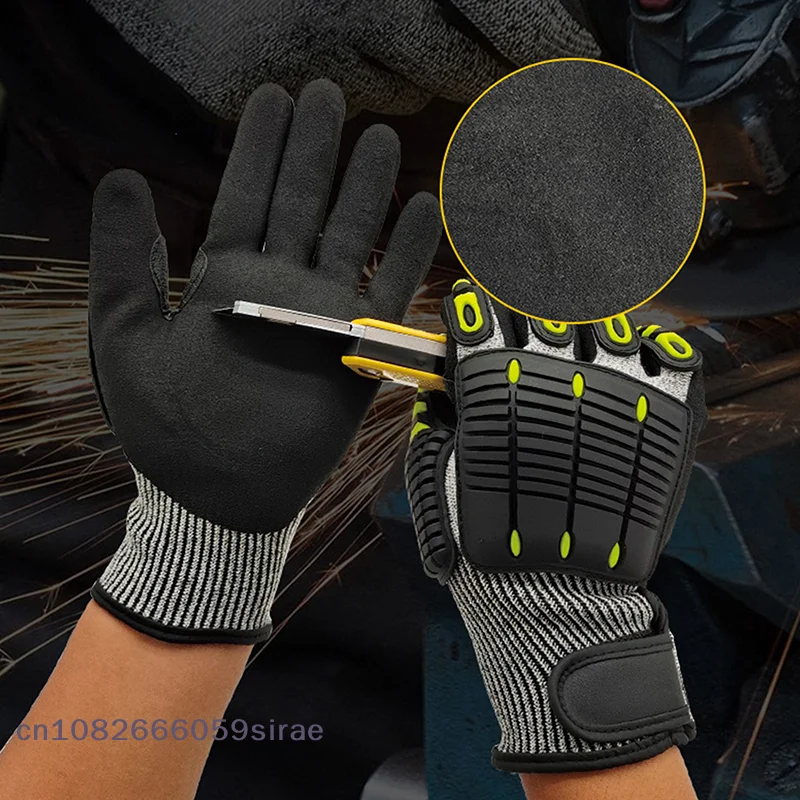 （CC44）Safety Anti Vibration Safety Work Gloves Wear-resistant And Cut-resistant Mechanics Protective Work Gloves