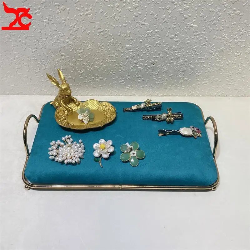 

Luxurious Velvet Jewelry Organizer Tray Necklace Earrings Display Holder Window Shop Storage Stand Multiple Colors Available