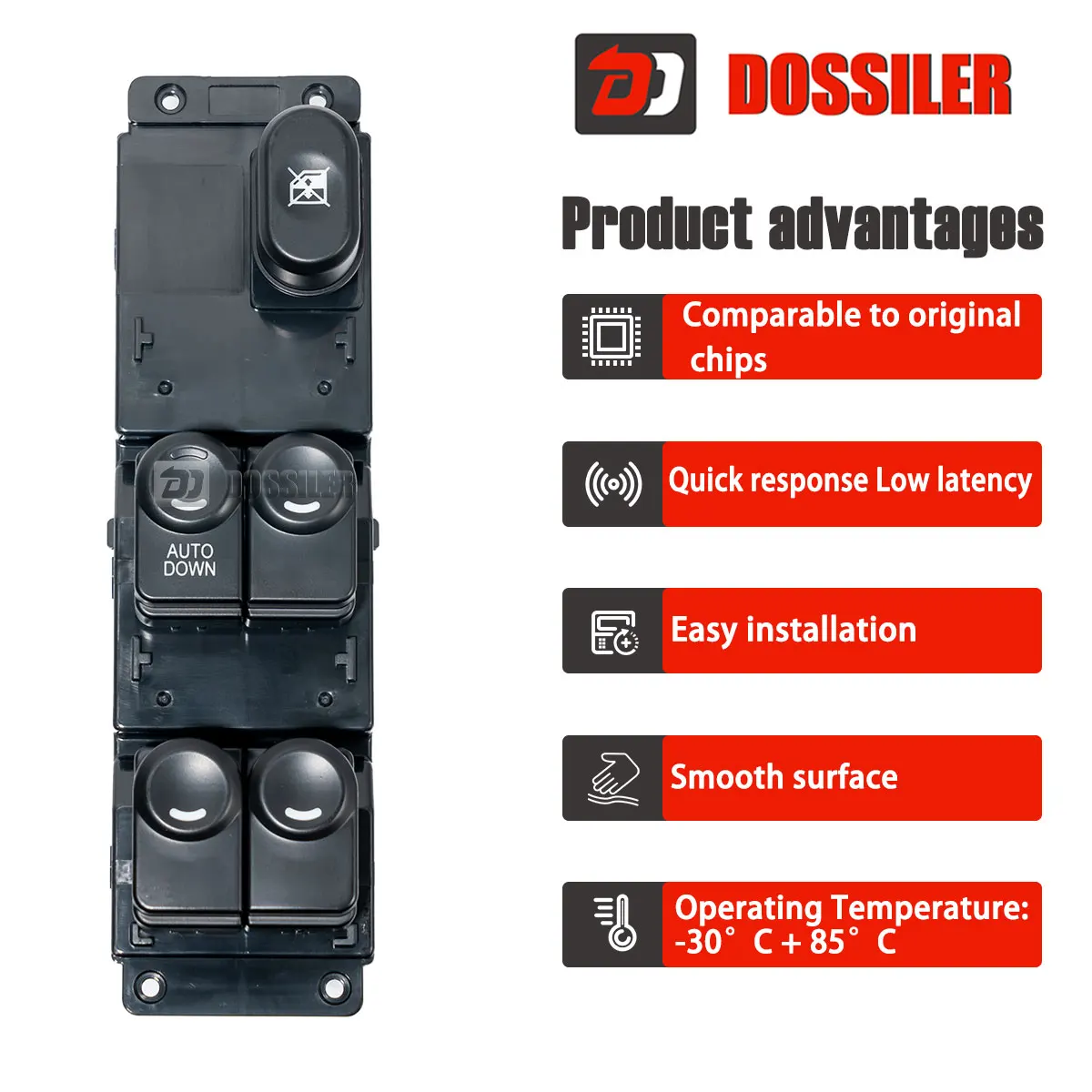 93570-2L010 Dossiler Auto Down Front Left Side Car Window Control Switch For 2008-2011 Hyundai I30 I30cw 935702L010 93570-2L000