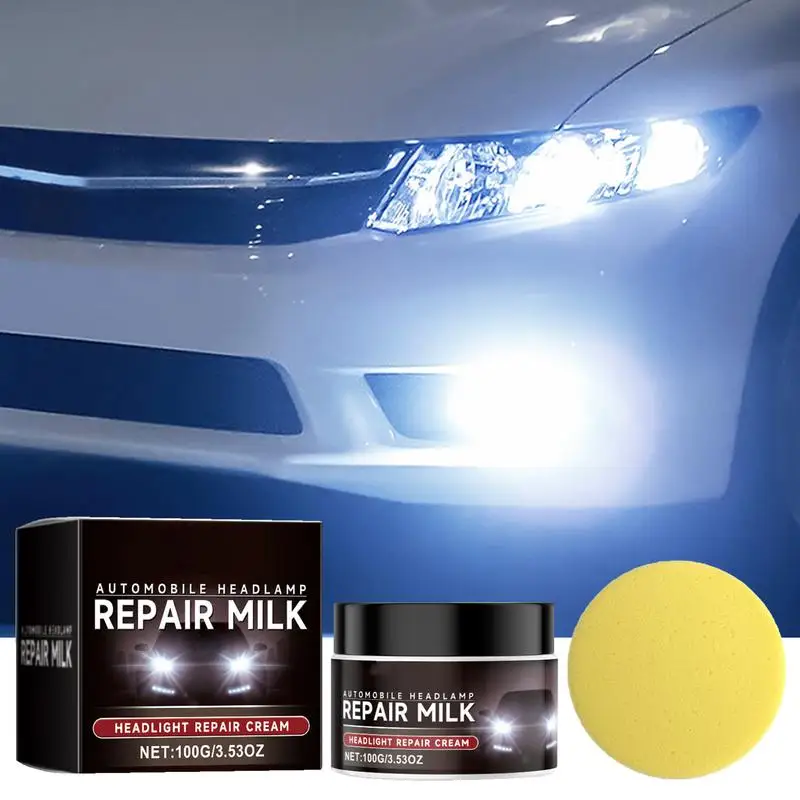 Automobile Headlamp Repair Milk Headlight Restoration Balm Lens Restorer Auto Headlight Restoration Paste 100g For Repairing